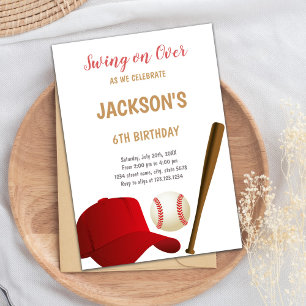 Swing on Over Baseballs Invitations d'anniversaire
