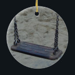 Swing on Playground, Summer Sand Beach Kids Play Keramikornament<br><div class="desc">Swing on Playground,  Summer Sand Beach Kids Play</div>