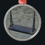 Swing on Playground, Summer Sand Beach Kids Play Silbernes Ornament<br><div class="desc">Swing on Playground,  Summer Sand Beach Kids Play</div>