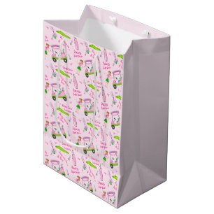 Swing Pink Golfer Brustkrebsbewusstsein Mittlere Geschenktüte