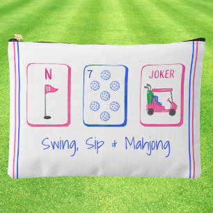 Swing, Sip, Mahjong / Golf Mahjong-Spielstein Zubehörtasche
