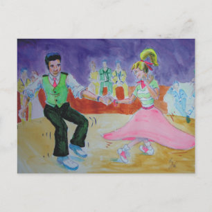 Swing Tanz am Samstagabend Postkarte