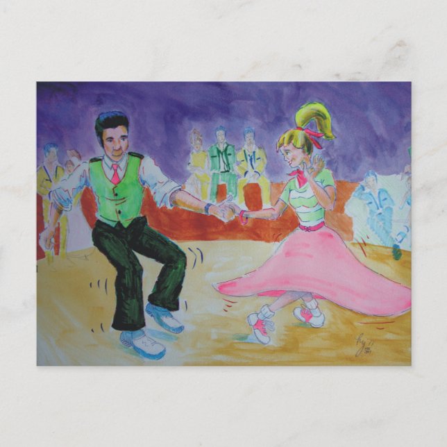 Swing Tanz am Samstagabend Postkarte (Vorderseite)
