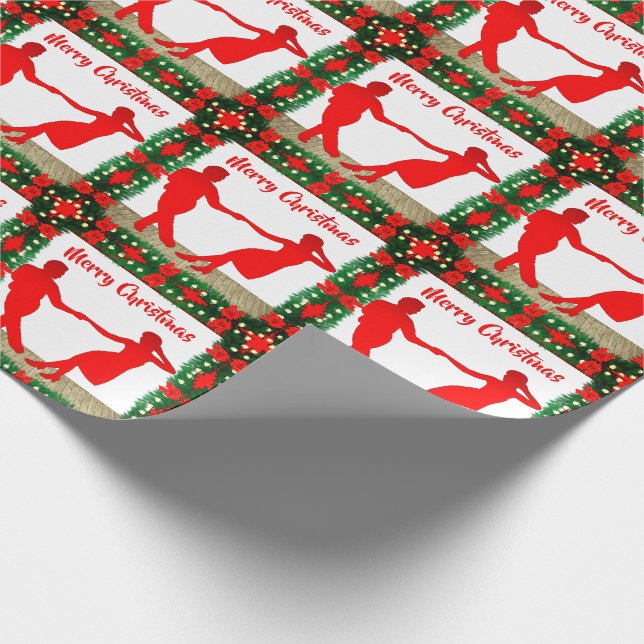 Swing Tänzer mit Garland Trim Weihnachten Geschenkpapier (Ecke)