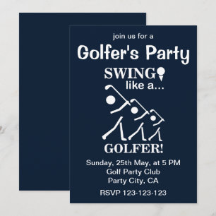 Swinge wie ein Golfer Golfparty Einladung
