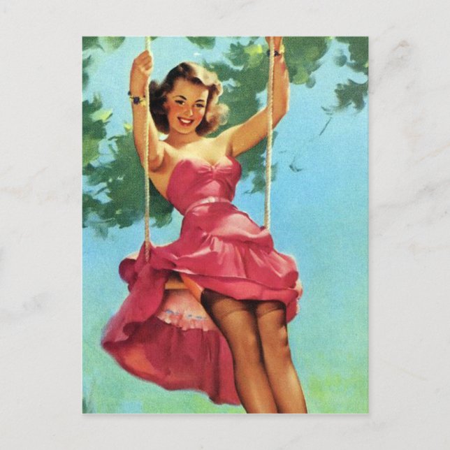 Swingendes Pin Up Postkarte (Vorderseite)