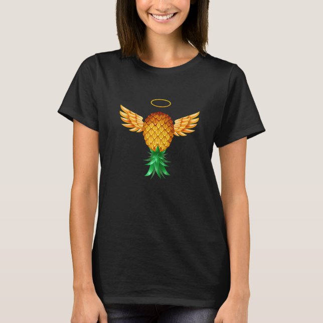 Swinger Upside Down Pineapple Glory Angel Wings Ha T-Shirt (Vorderseite)