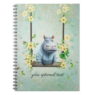 Swinging Baby Hippo Spiral Foto Notebook Notizblock