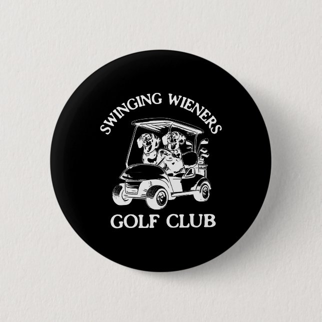 Swinging Dackeln Golf Club Dackel Dackel Dog Fa Button (Vorderseite)