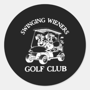 Swinging Dackeln Golf Club Dackel Dackel Dog Fa Runder Aufkleber