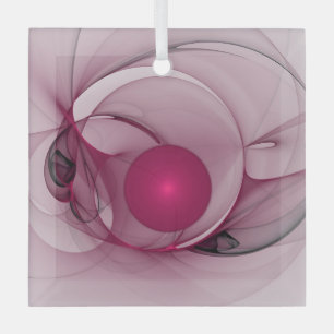 Swinging Fractal, moderne abstrakte Beerberry Pink Ornament Aus Glas