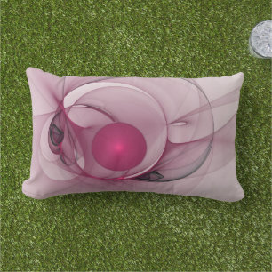 Swinging Fractal, moderne abstrakte Berry Pink Kun Kissen Für Draußen