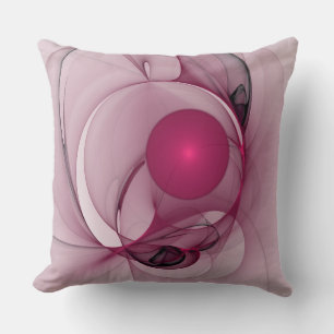 Swinging-Fraktal, moderne abstrakte beerenrosa Kun Kissen