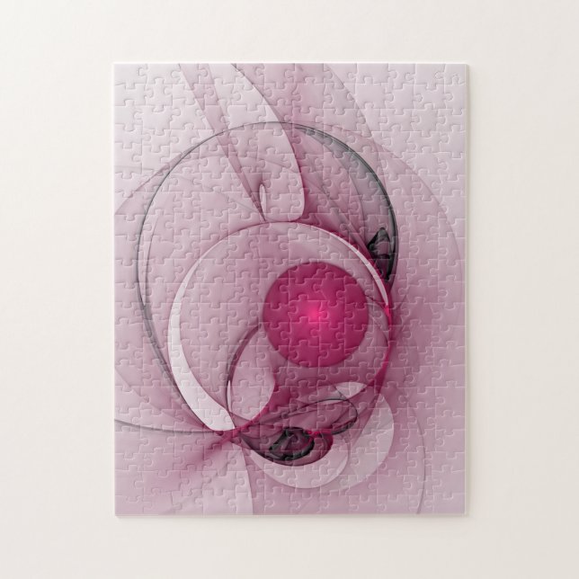 Swinging Fraktal, Moderne Abstrakte Berry Pink Art (Vertikal)