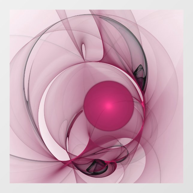 Swinging Fraktal, Moderne Abstrakte Berry Pink Art Fensteraufkleber (Blatt)