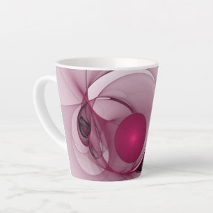 Swinging Fraktal, Moderne Abstrakte Berry Pink Art Milchtasse
