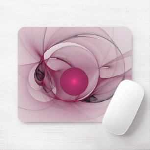 Swinging Fraktal, Moderne Abstrakte Berry Pink Art Mousepad