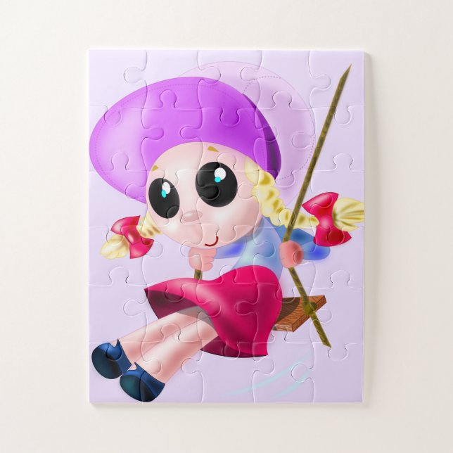 Swinging Girl Jigsaw Puzzle (Vertikal)