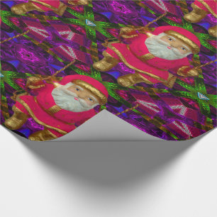 Swinging Santa Glossy Geschenkpapier