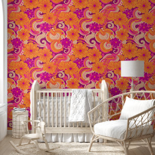 Swinging sechziger Blume Power Tapete