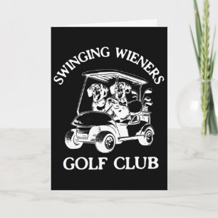 Swinging Wieners Golf Club Dachshund Wiener Dog Fa Karte