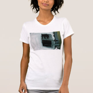 Swiped abstraktes Druckschwarzweiss-t-shirt T-Shirt