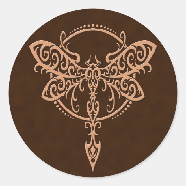 Swirbelbraune Libelle Runder Aufkleber (Vorderseite)