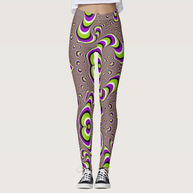 Swirbelnde Illusion Yoga Leggings (Vorderseite)