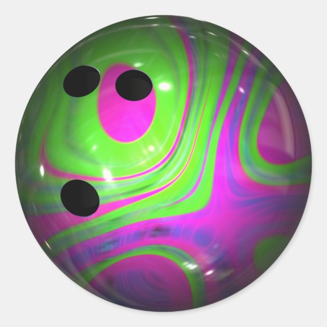 Swirl Colors Bowling Ball Runder Aufkleber (Vorderseite)