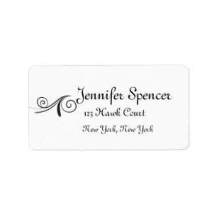 Swirl Design Wedding Labels Adressaufkleber