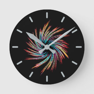 Swirl - farbig - mehrfarbig runde wanduhr