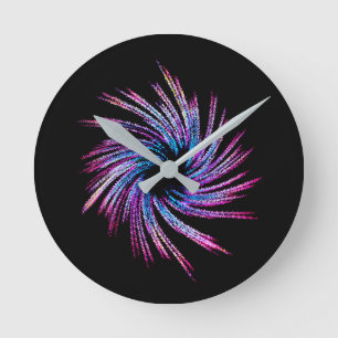 Swirl - farbig - mehrfarbig runde wanduhr