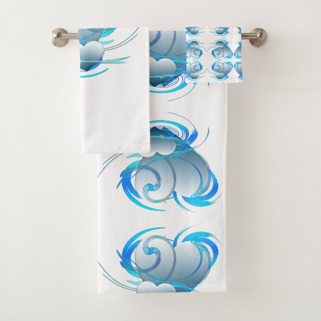 Swirl Hearts Badhandtuch Set (Insitu)
