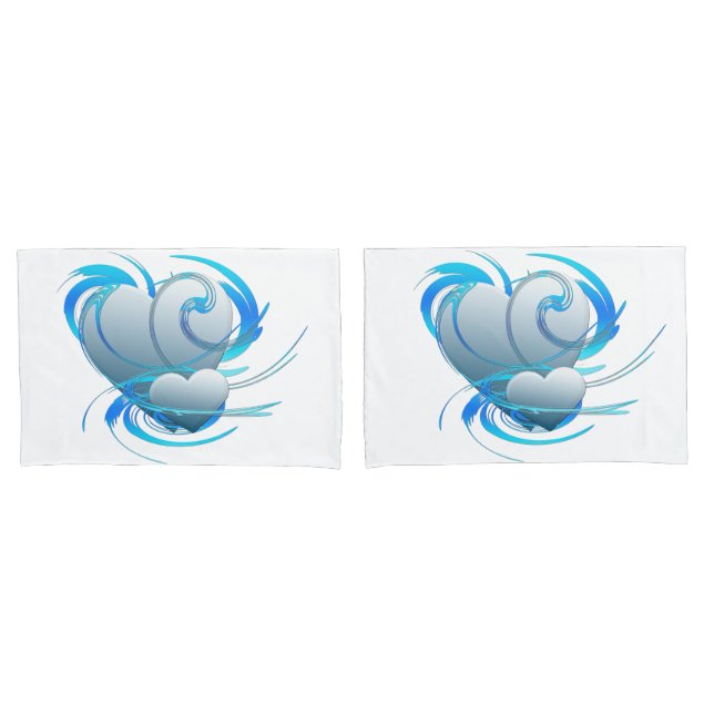 Swirl Hearts Kissenbezug (Vorderseite-Set)