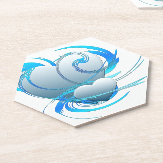 Swirl Hearts Untersetzer (angewinkelt)