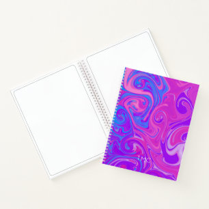 Swirl Marble Paint Art INITIALS Pink Sketch Spaß Notizbuch