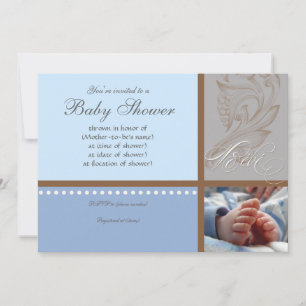Swirl moderne n Polka Dot - Invitation de douche p