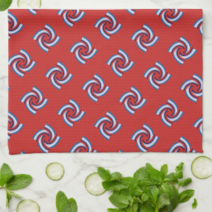 Swirl Pattern - Navy Blue White Sky Blue Handtuch