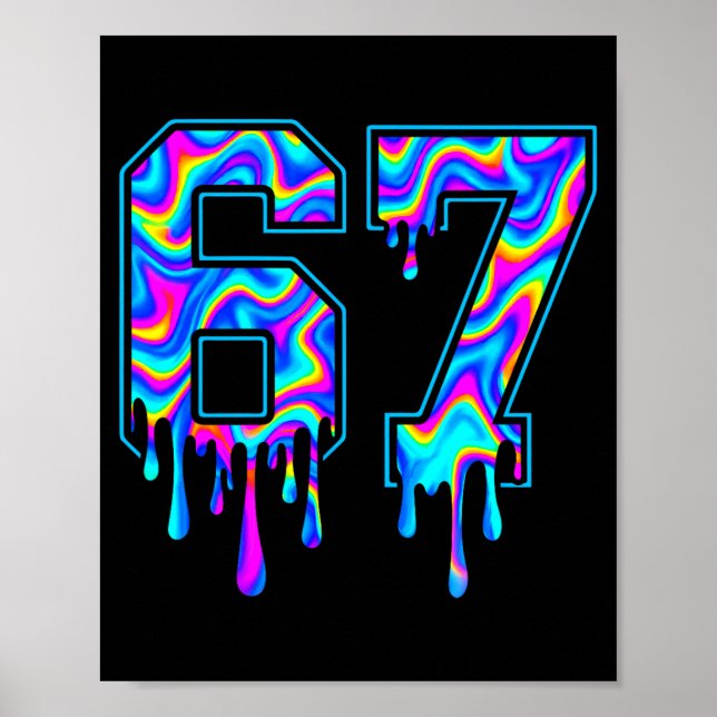 Swirl Six Seven Drip 6 7 Meme Gen Alpha Slang  Poster (Vorne)