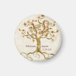 Swirl Tree Roots Antike Personalisierte Namen Herz Magnet