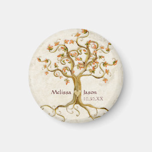 Swirl Tree Roots Antike Personalisierte Namen Herz Magnet