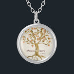 Swirl Tree Roots Antike Personalisierte Namen Herz Versilberte Kette<br><div class="desc">FARBAUSWAHL: Dieses Design bietet Creme, Bräune, Braun, Schokoladenbraun und Gold, Orange und Rost. DESIGN: Das Kunstwerk für diese elegante, formale und doch etwas rustikale Party Einladung lädt von Audrey Jeanne Roberts in Handgewässer ein. Der Hintergrund ist ein altes Vintages Pergament, das auf der einen Seite leichter und auf der anderen...</div>