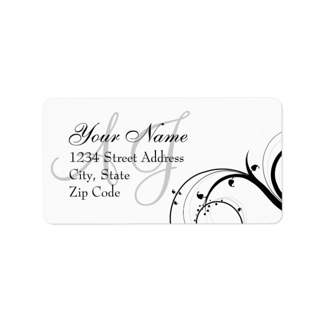 Swirl Wedding RSVP Umschlag-Adressetikett Adressaufkleber (Vorne)
