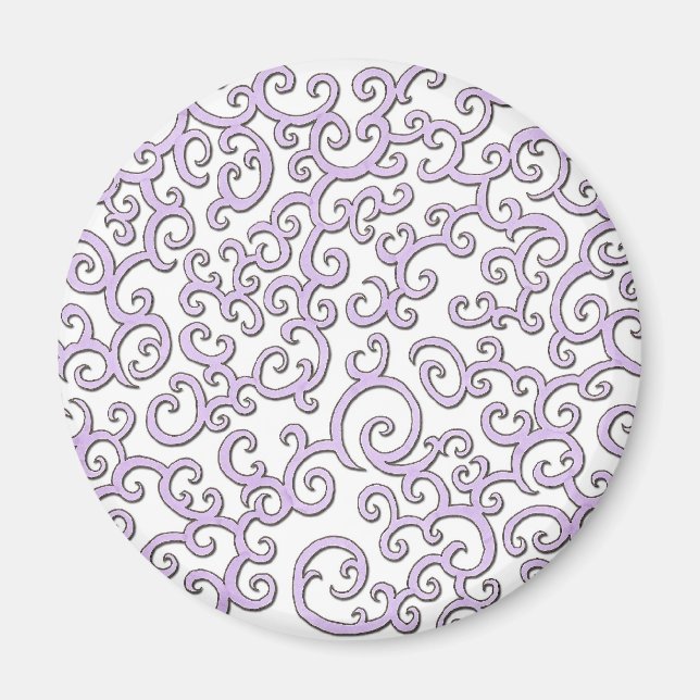 Swirley Lila Doodle Magnet (Vorne)
