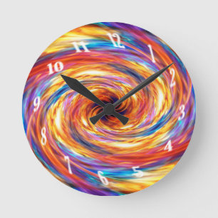 Swirling fire storm runde wanduhr