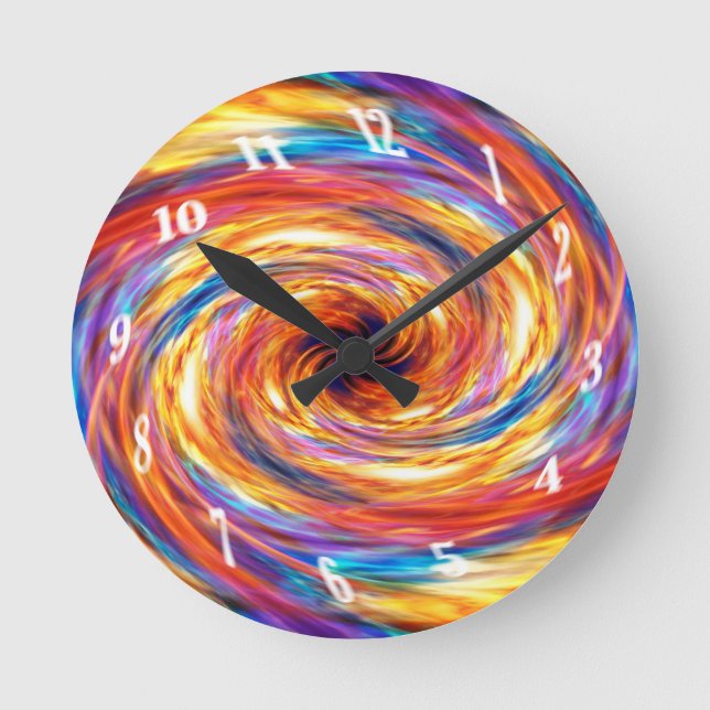 Swirling fire storm runde wanduhr (Vorderseite)
