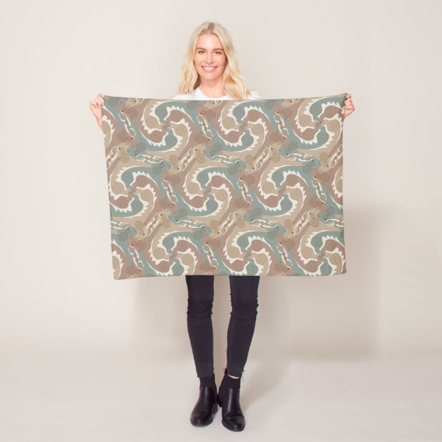 Swirling Hares Tesselation Brown Blanket 6 Fleecedecke (Beispiel)