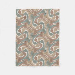 Swirling Hares Tesselation Brown Blanket 6 Fleecedecke
