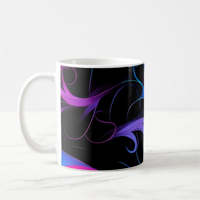 💫 Swirling Pink & Violet Pattern - Elegant & Myst Kaffeetasse (Links)