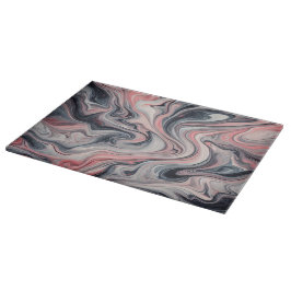Swirling Shades of Pink, Grey, and White Schneidebrett